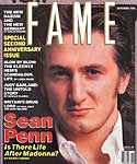 "Sean Penn Lives To Tell" in Fame (November 1990)